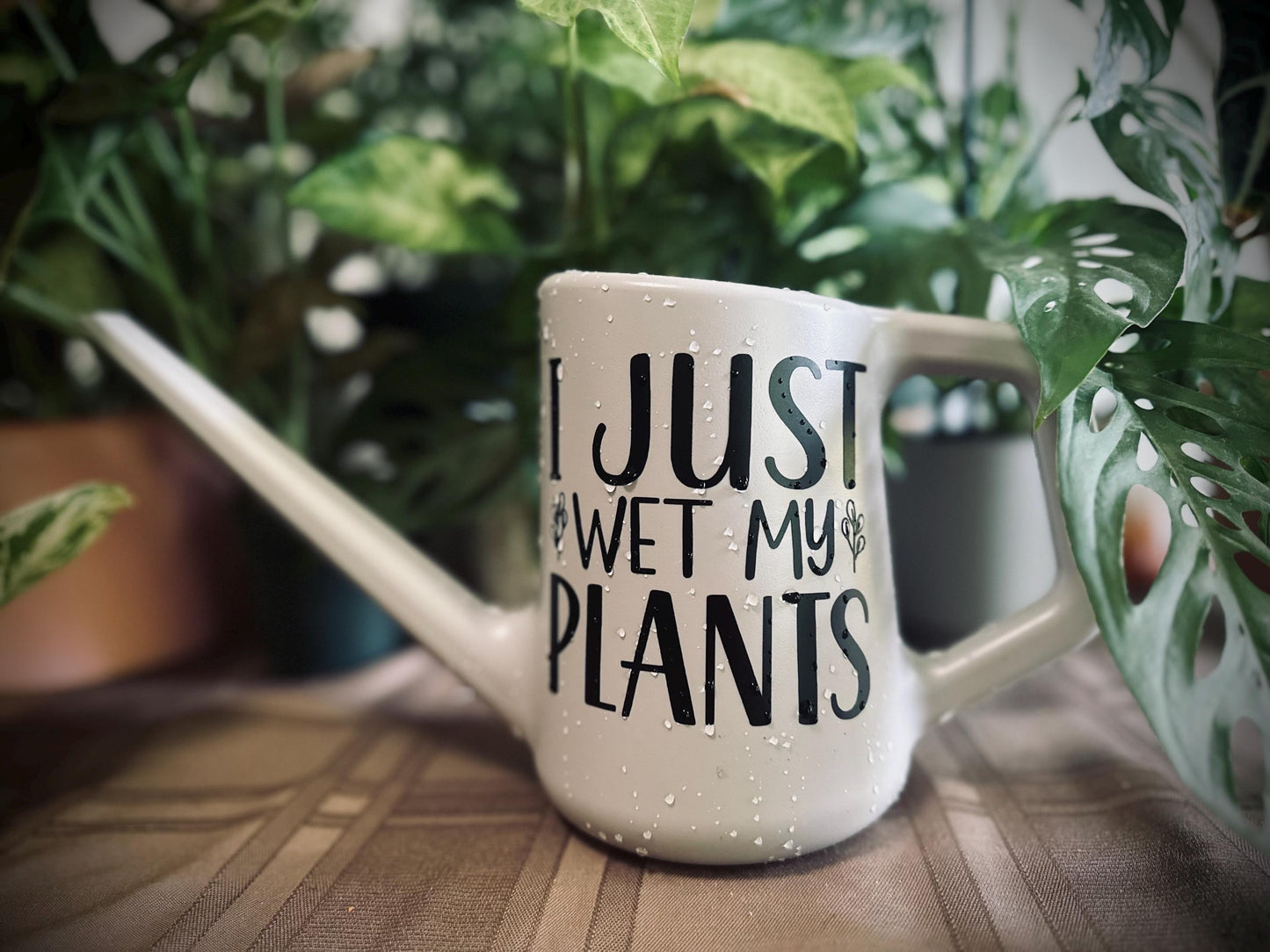 Watering Can "I Just Wet My Plants" Plastic Watering Can Permanent Vinyl Design