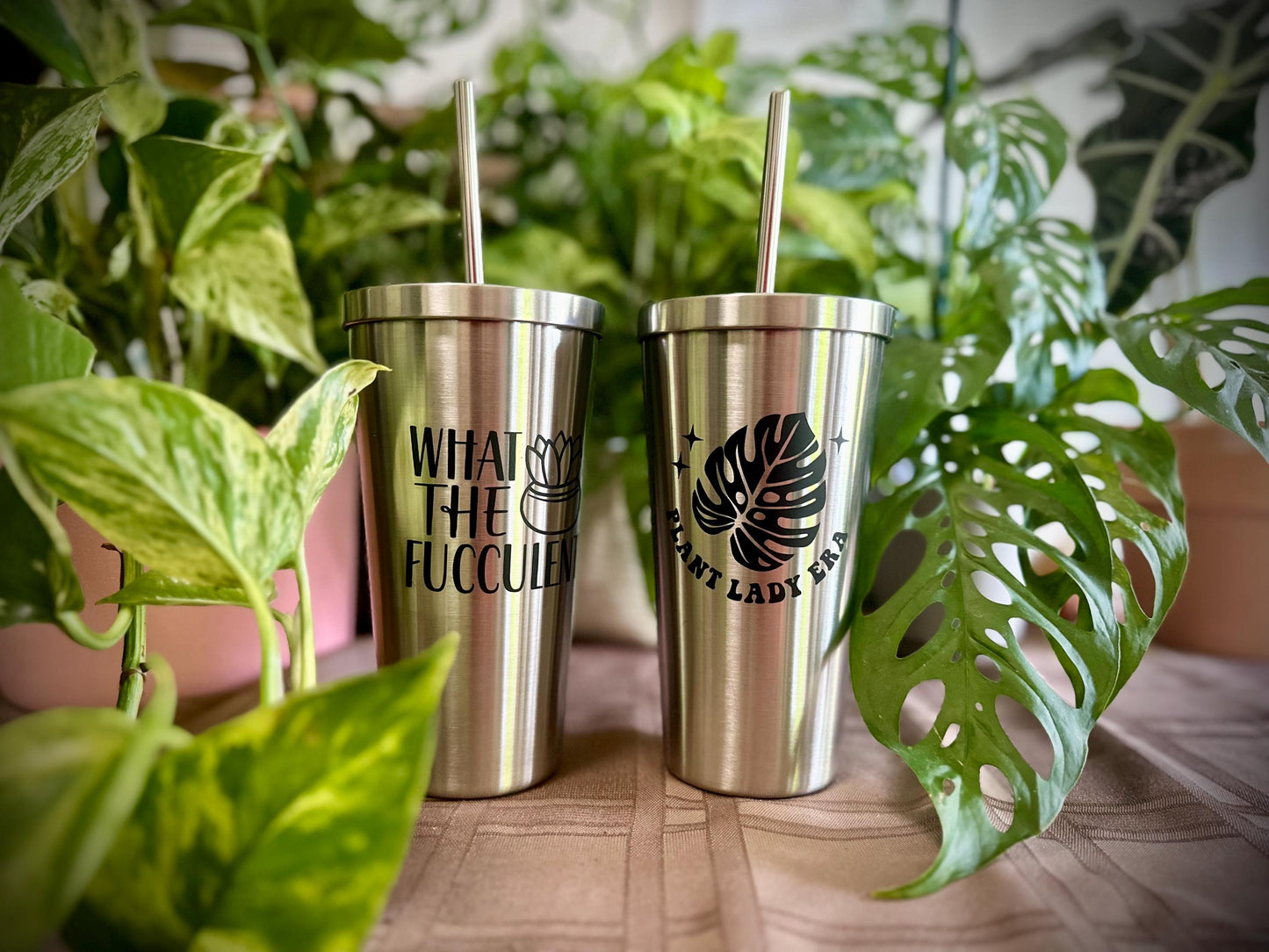 Stainless Steel Plant Theme Tumbler