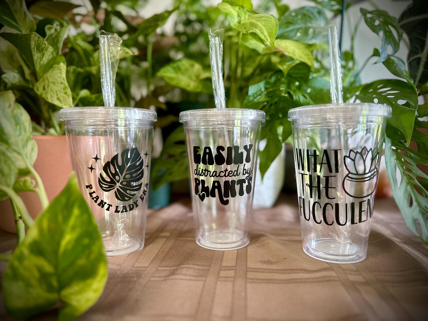Houseplant Themed Plastic Tumbler