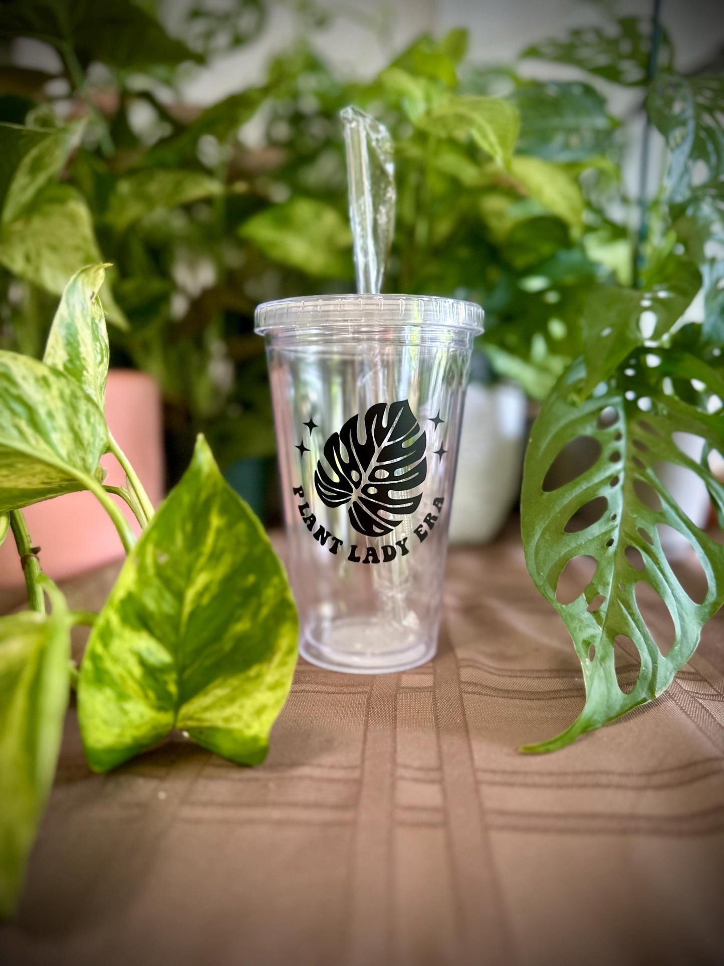 Houseplant Themed Plastic Tumbler