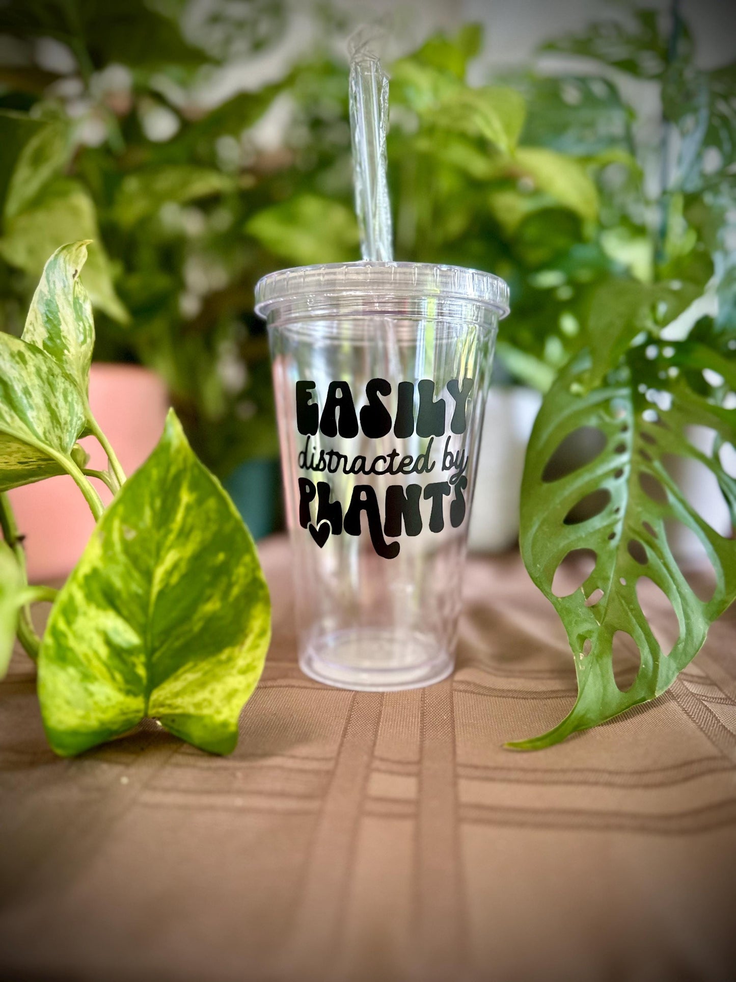 Houseplant Themed Plastic Tumbler