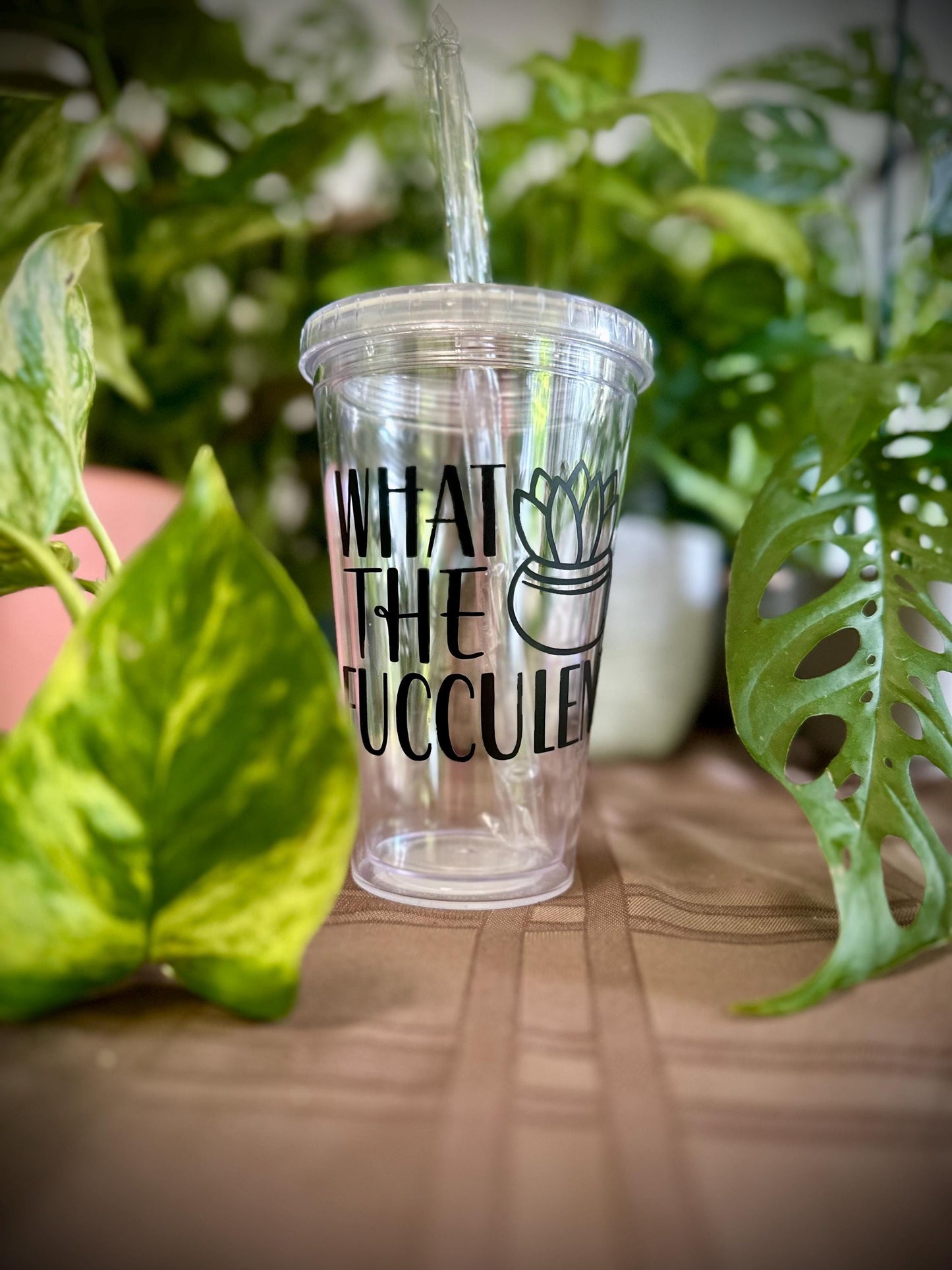 Houseplant Themed Plastic Tumbler