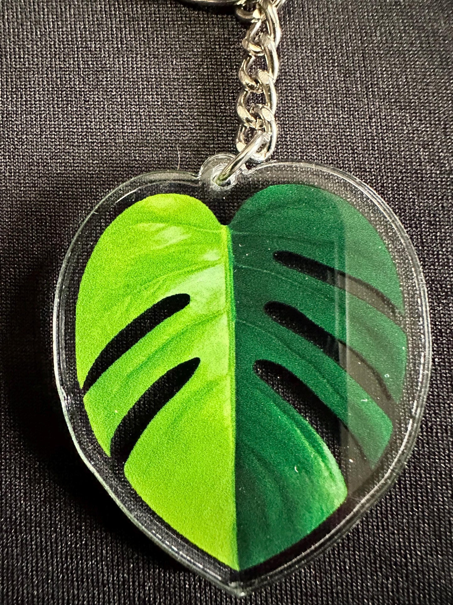 Monstera Leaf Acrylic Key Chain. Albo, Lemon Lime, Mint Monstera